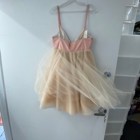 Maggie Barry peach and tan Tulle mini dress - Picture 2 of 2